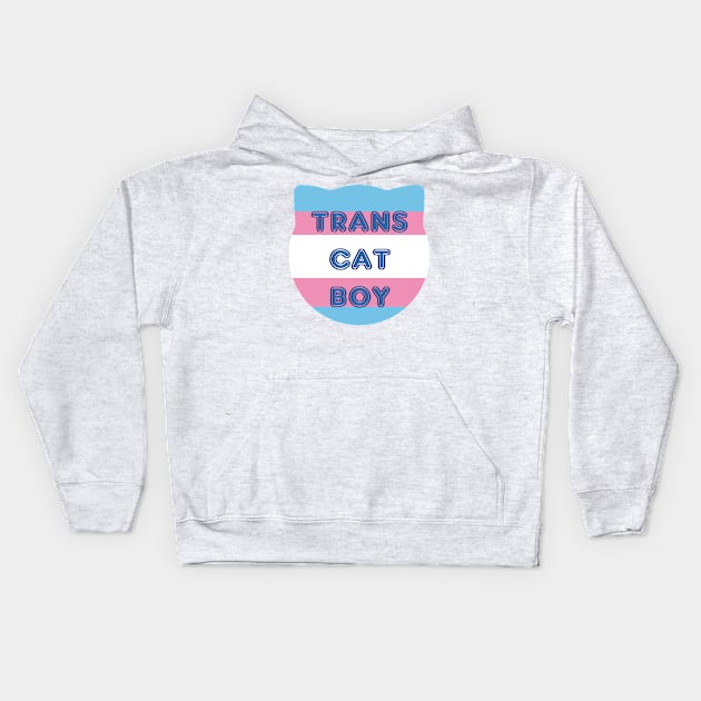 Trans Cat Boy Transgender Flag With Cat Ears Design Kids Hoodie by nhitori